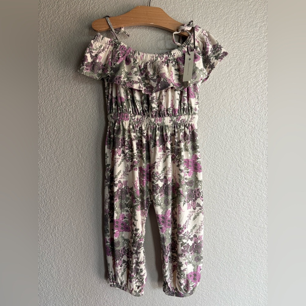 NWT Kate Quinn QAL Queen Anne’s Lace Floral Off Shoulder Tie Jumpsuit